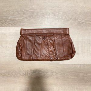 Vintage Brown Leather Clutch